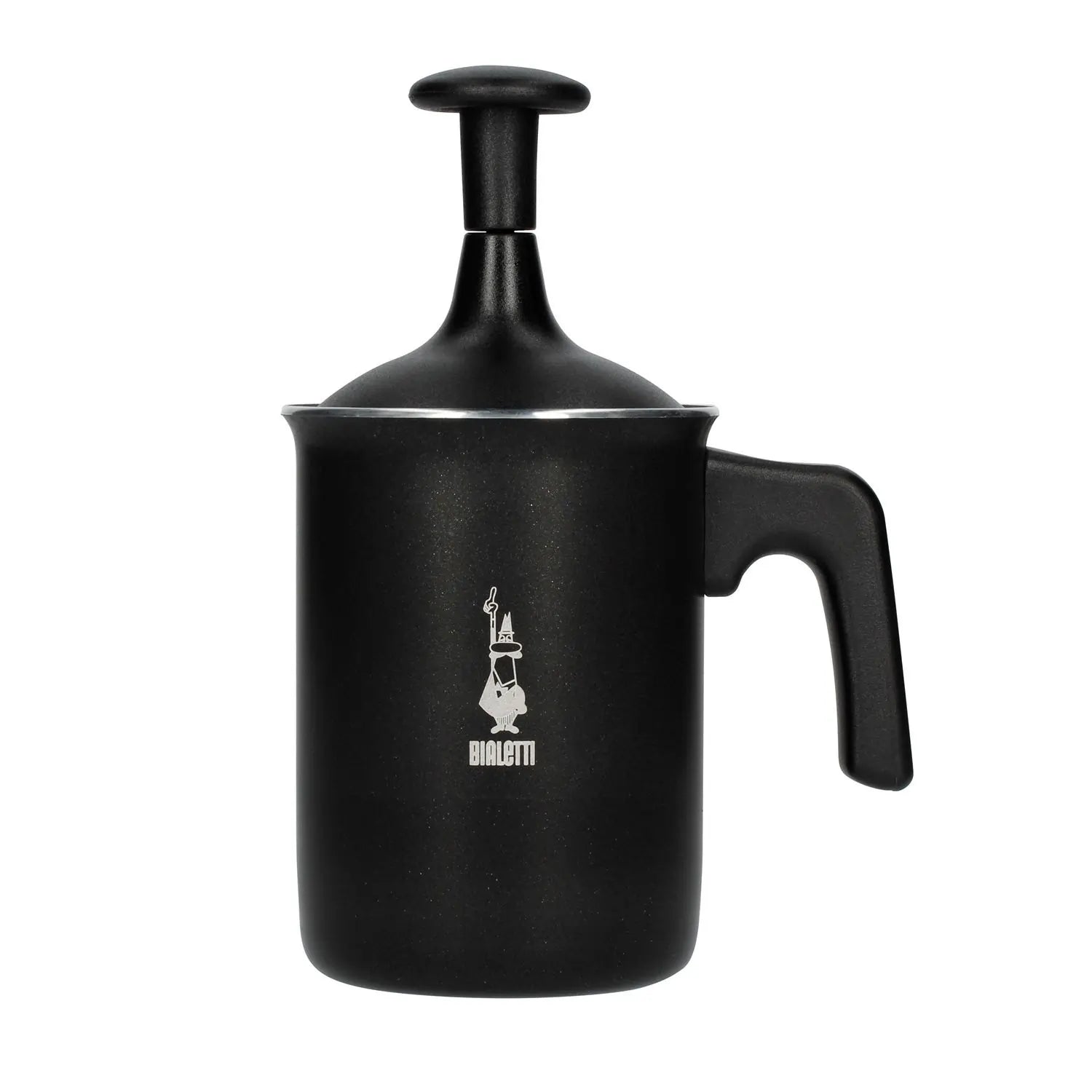  Bialetti Montalatte Tuttocrema – czarny ręczny spieniacz do mleka 160 ml do cappuccino i latte