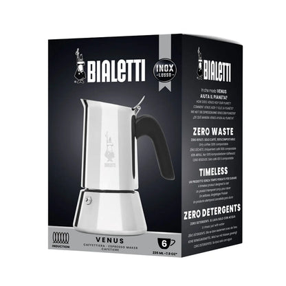 Opakowanie kawiarki Bialetti New Venus 6tz – stalowa kawiarka na indukcję, zero waste i bez detergentów