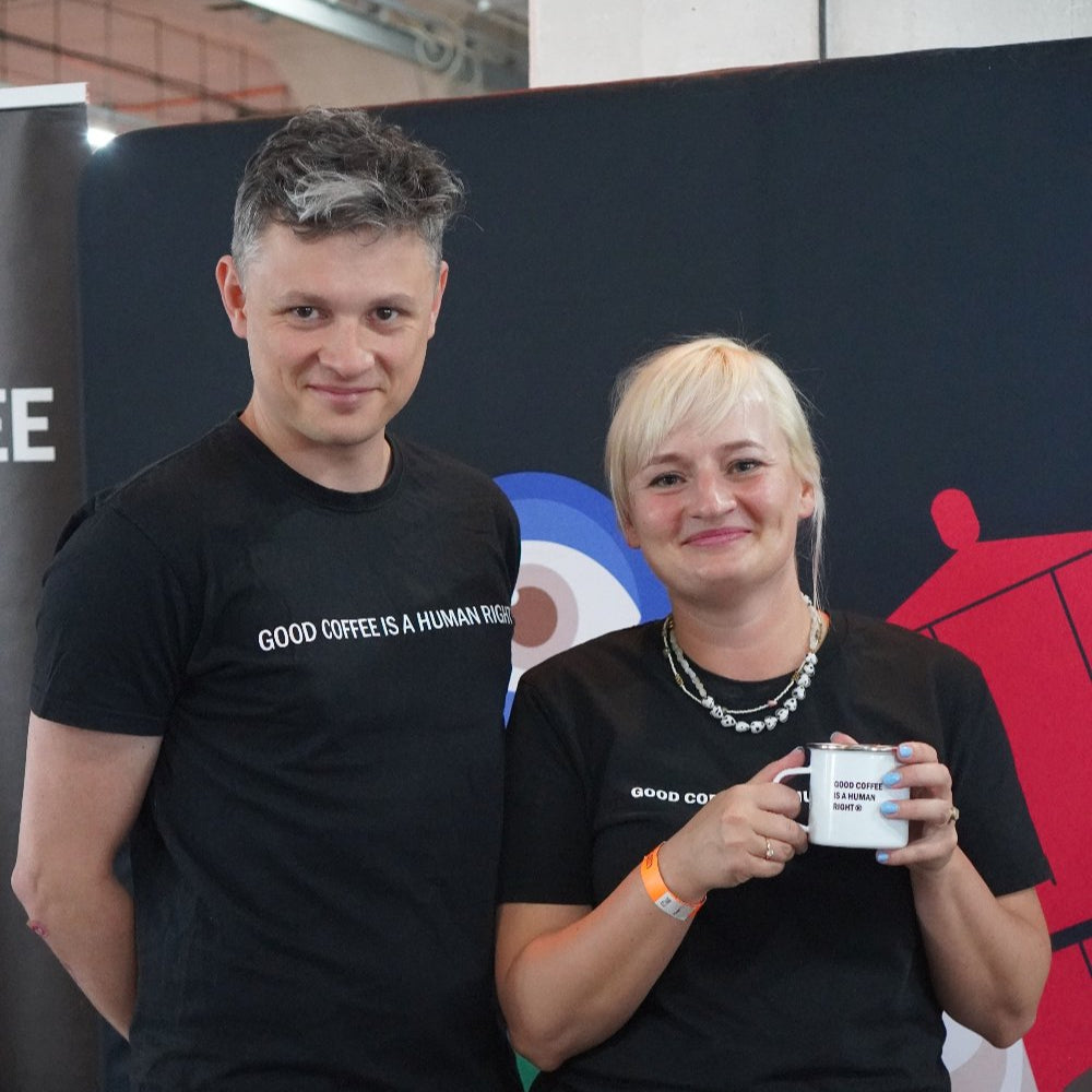 JAVA T-shirt 'GOOD COFFEE IS A HUMAN RIGHT' unisex