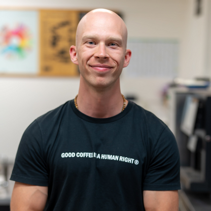 JAVA T-shirt 'GOOD COFFEE IS A HUMAN RIGHT' unisex